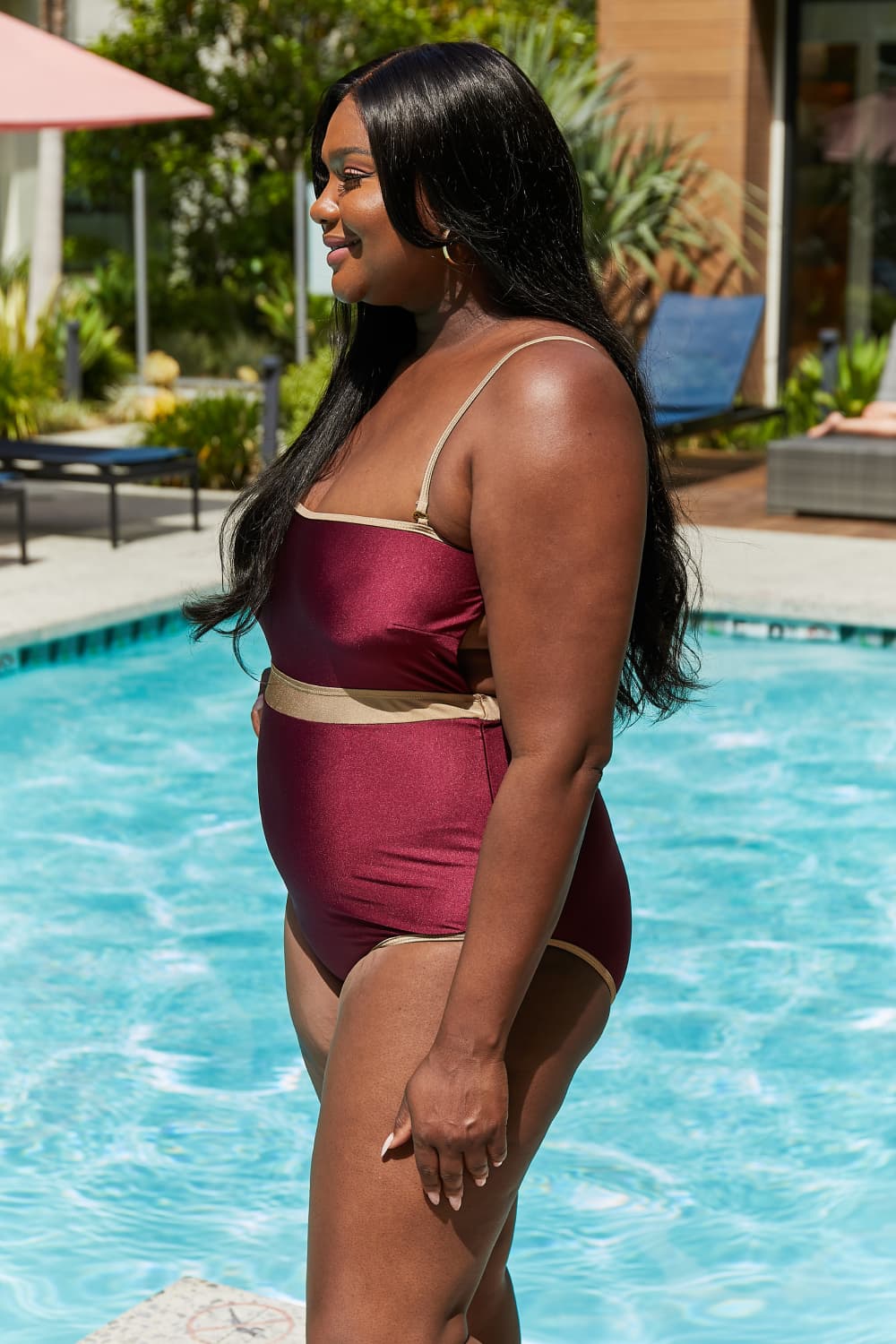 Wave Break One-Piece in Burgundy