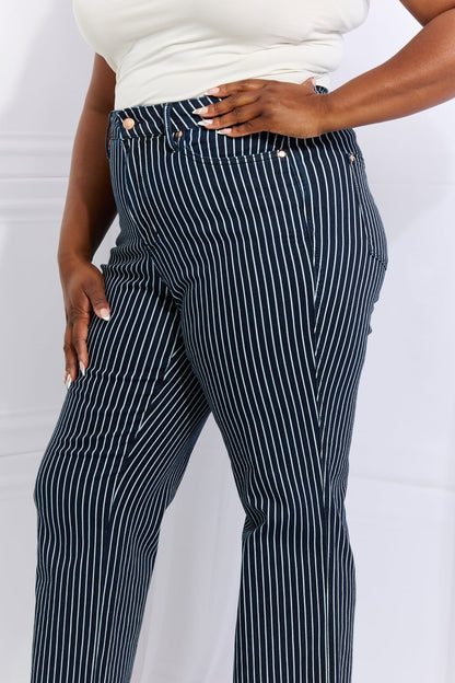 Cassidy Striped Straight Jeans