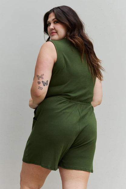 Valarie Romper in Army Green