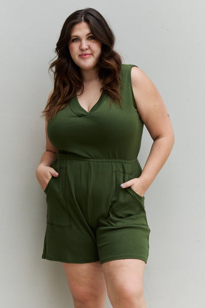 Valarie Romper in Army Green