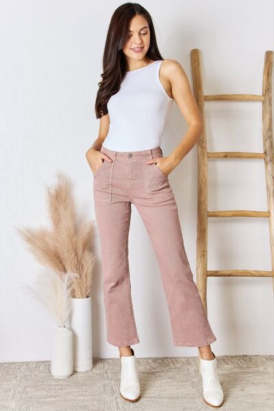 Mauve Ankle Flare Jeans