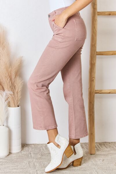 Mauve Ankle Flare Jeans