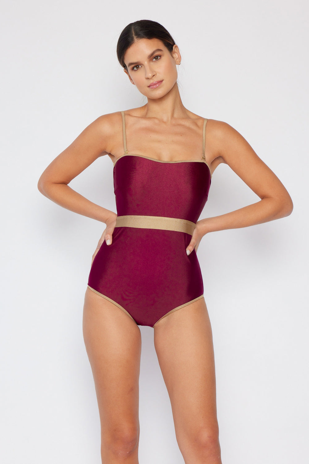 Wave Break One-Piece in Burgundy