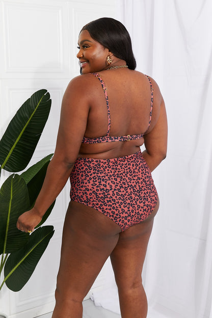 Leopard Twist High-Rise Bikini in Ochre