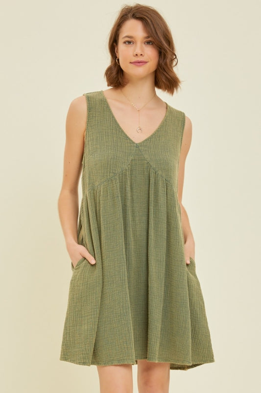 Olive Flare Mini Dress