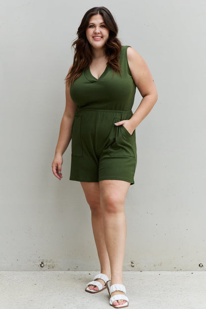 Valarie Romper in Army Green