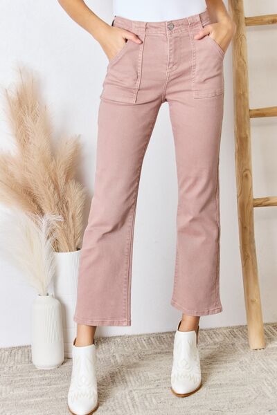 Mauve Ankle Flare Jeans