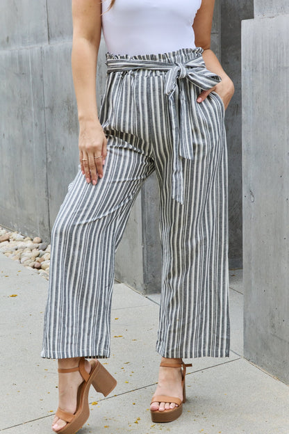 Striped Culotte Pants