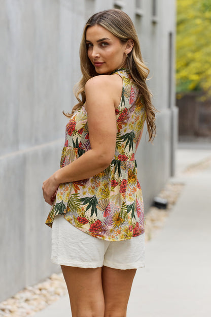 Floral Halter Top in Green