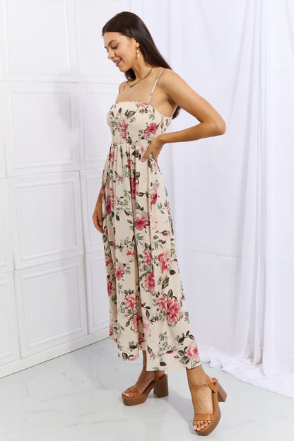 Woodland Floral Maxi Dress in Pink