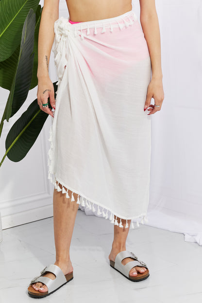 Tassel Wrap Cover-Up in White