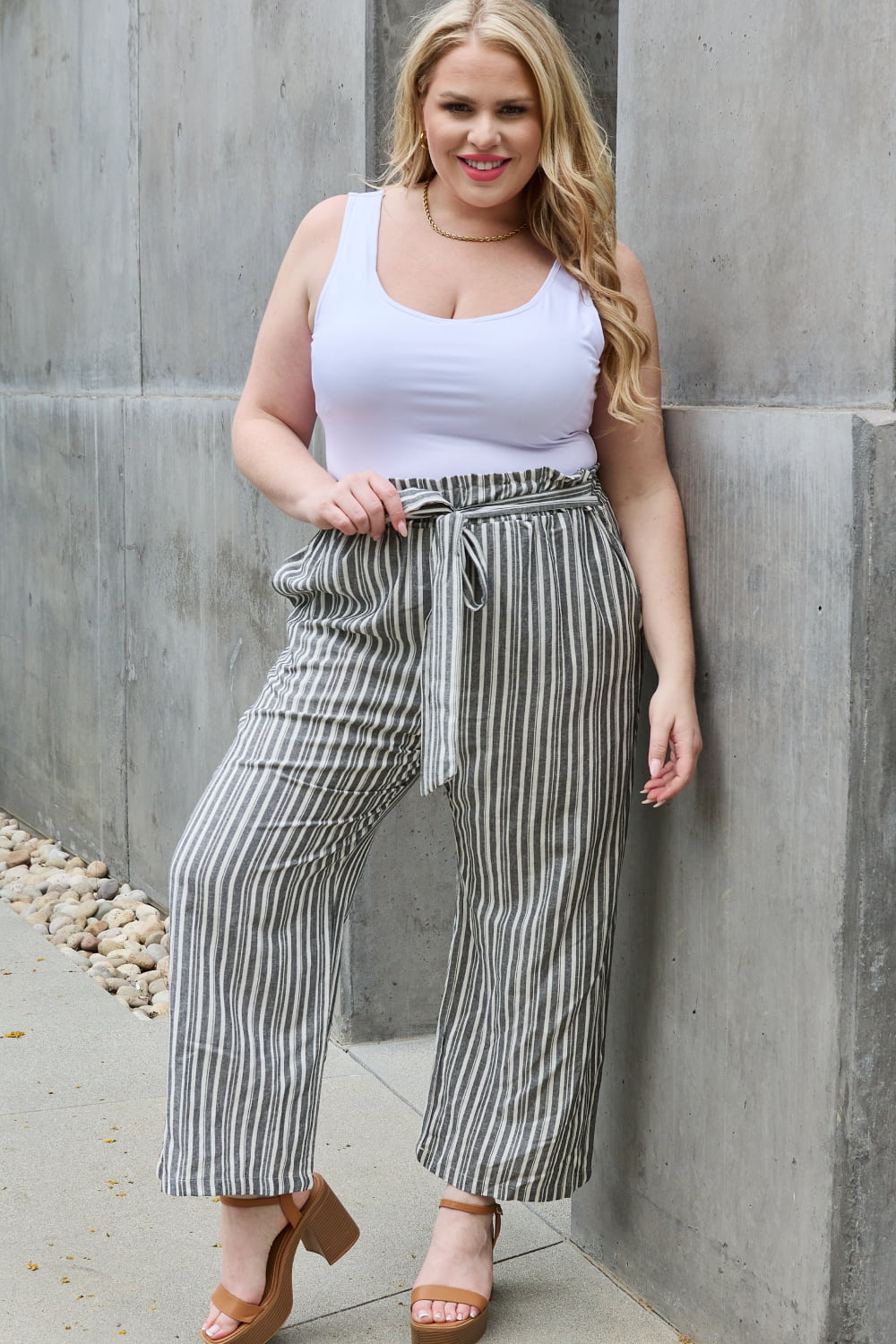 Striped Culotte Pants