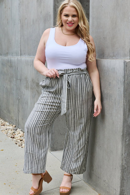 Striped Culotte Pants