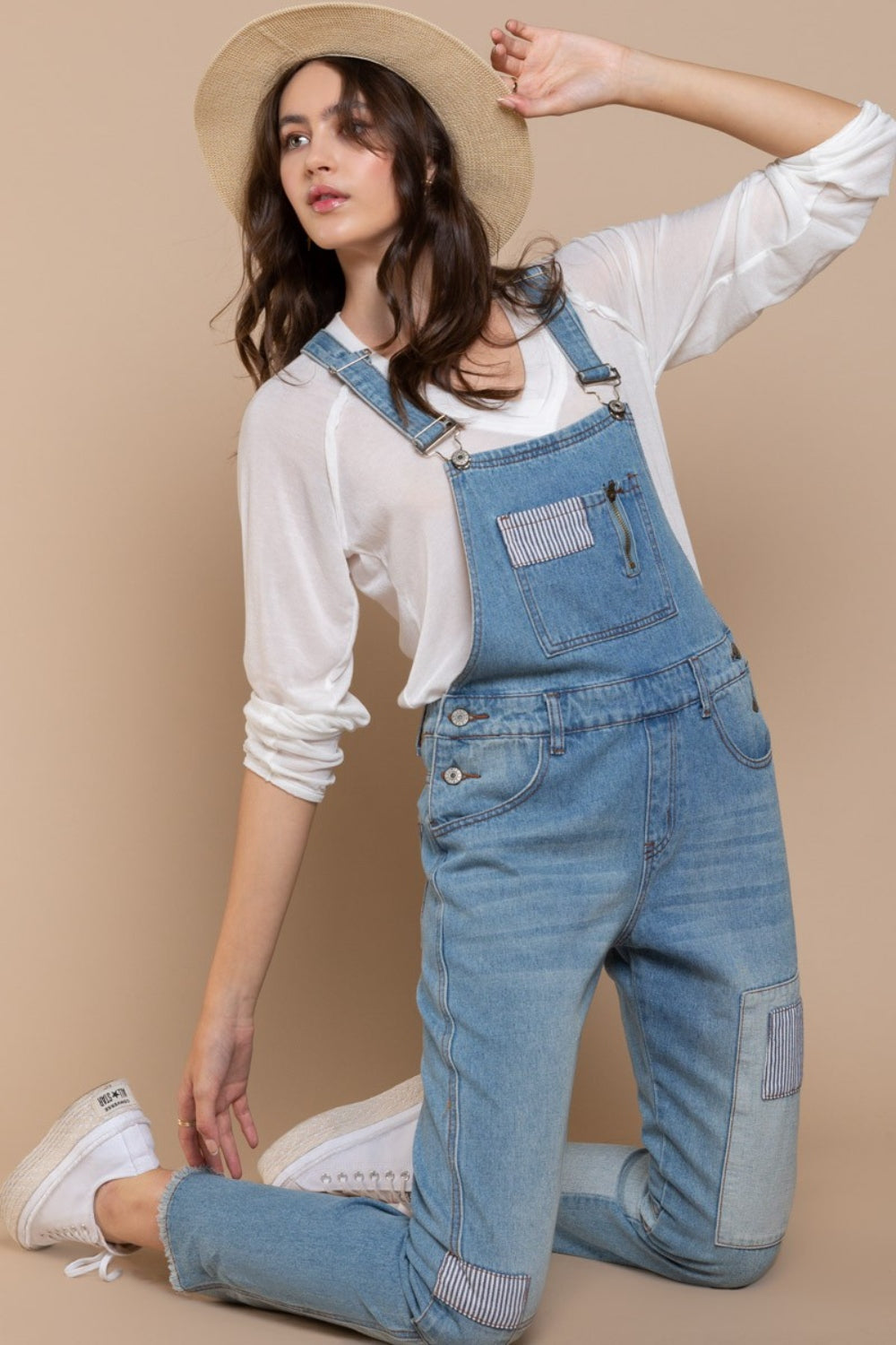 Pinstripe Patch Overalls
