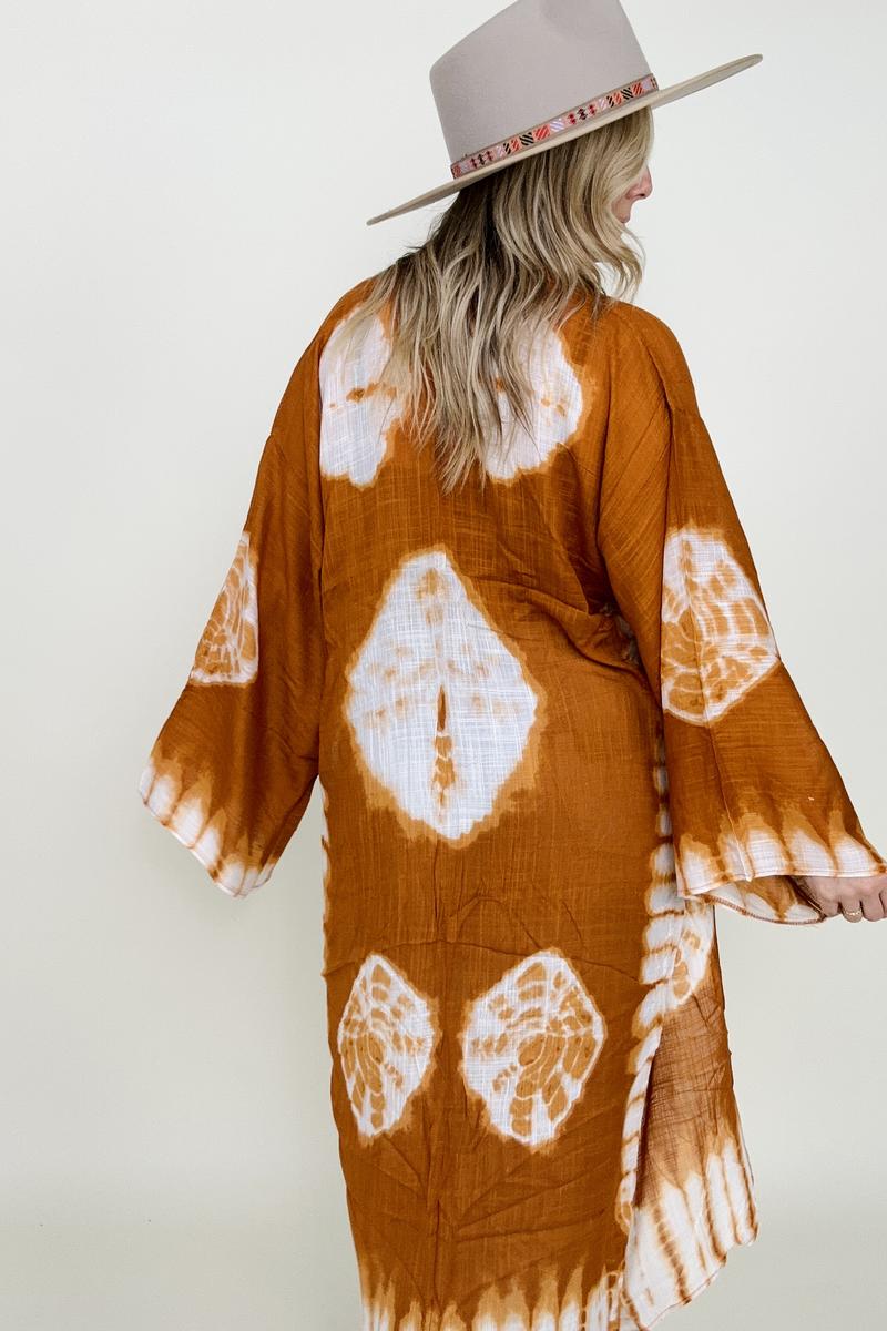 Rust Tie Dye Kimono