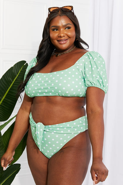 Puff Sleeve Bikini in Green