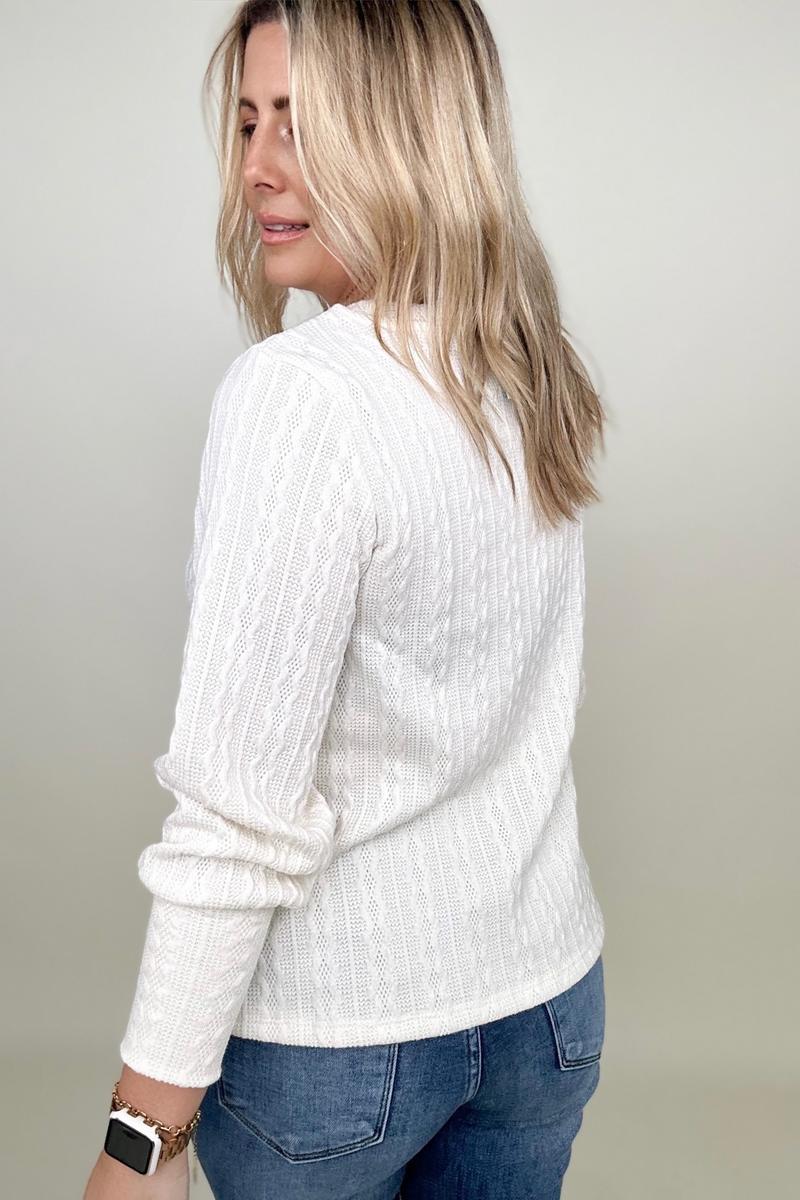 Cable Knit Top in White