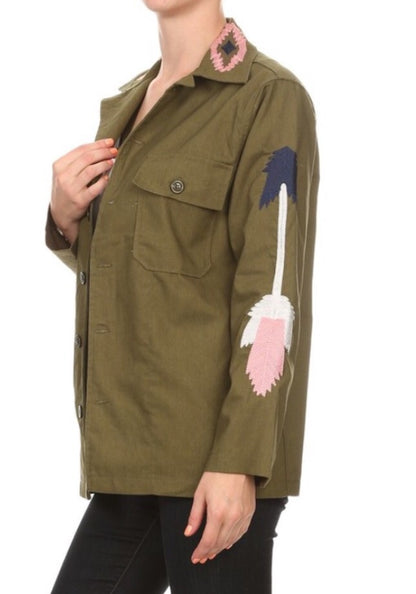 Drew Embroidered Shirt/Jacket - Amber Moon 
