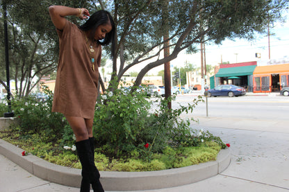 Mila Faux Suede Mini Dress - Amber Moon 