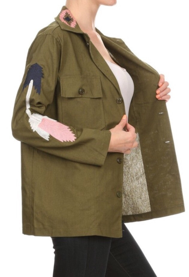 Drew Embroidered Shirt/Jacket - Amber Moon 