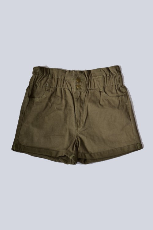 Olive Paperbag Shorts