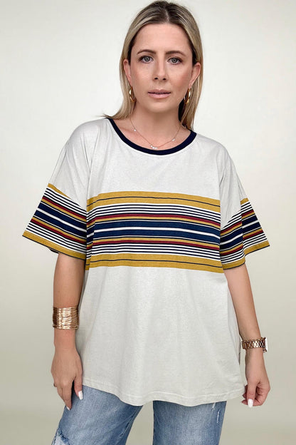 90's Stripe Contrast Tee