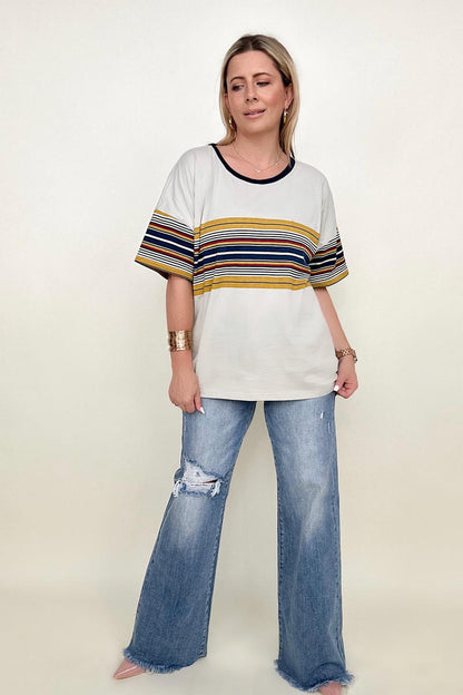 90's Stripe Contrast Tee