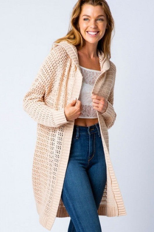 Natural Hooded Cardigan