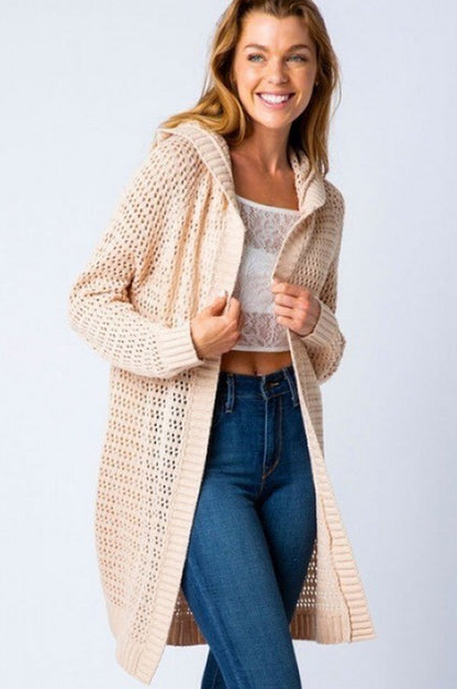 Natural Hooded Cardigan