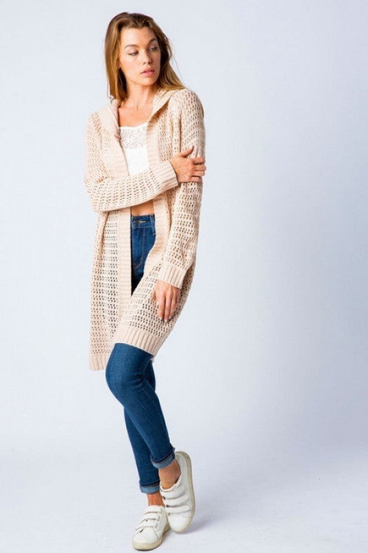 Natural Hooded Cardigan