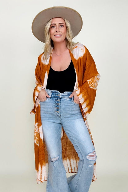 Rust Tie Dye Kimono